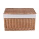image 3 of Large Light Steamed Cotton Lined Wicker Storage Basket | Brown | Brown
