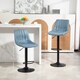 image 4 of HOMCOM Modern Bar Stools Set of 2, Height Adjustable Swivel Bar Chairs with Backrest, Gas Lift and Footrest, Leathaire Barstools for Breakfast Counter, Kitchen Island, Blue