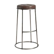 Ducat 75 - Clear Lacquered Metal Frame - Vintage Brown Seat. Brown