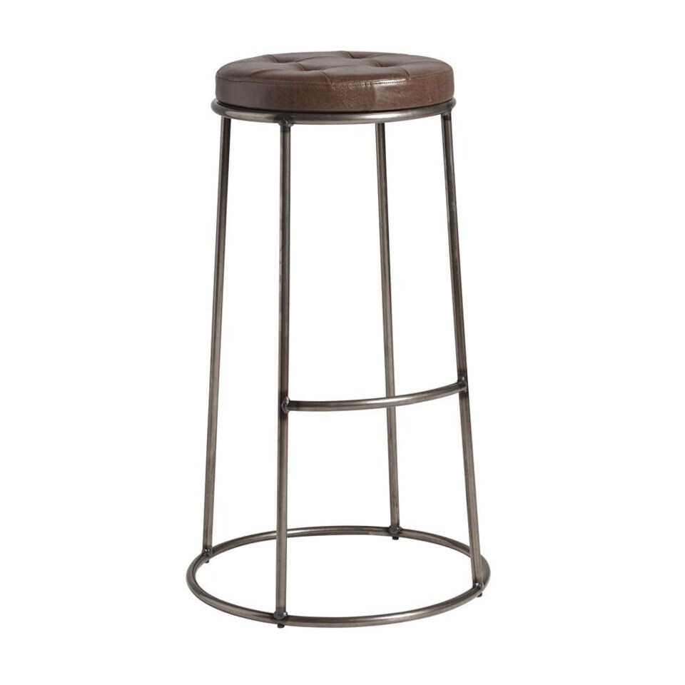 Ducat 75 - Clear Lacquered Metal Frame - Vintage Brown Seat. Brown
