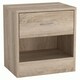 image 1 of 1-Drawer Wooden Bedside Cabinet Brown | Colour: Antique Oak