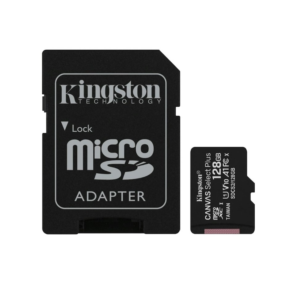 image 1 of Kingston 128GB Canvas Select Plus MicroSDXC Memory Card + Adapter