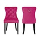 image 2 of Groundlevel Set of 2 Studded Luxurious Velvet Dining Chairs with Ring Knocker | Pink | Pink