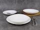 image 3 of White Opal Glass Dinner Set Plates Soup Bowls Dinnerware | White | Sophia Wavy - 12 Pcs | 12