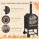 image 6 of Outsunny Outdoor Pizza Oven Charcoal Grill with Rain Cover, Shelf and Wheels