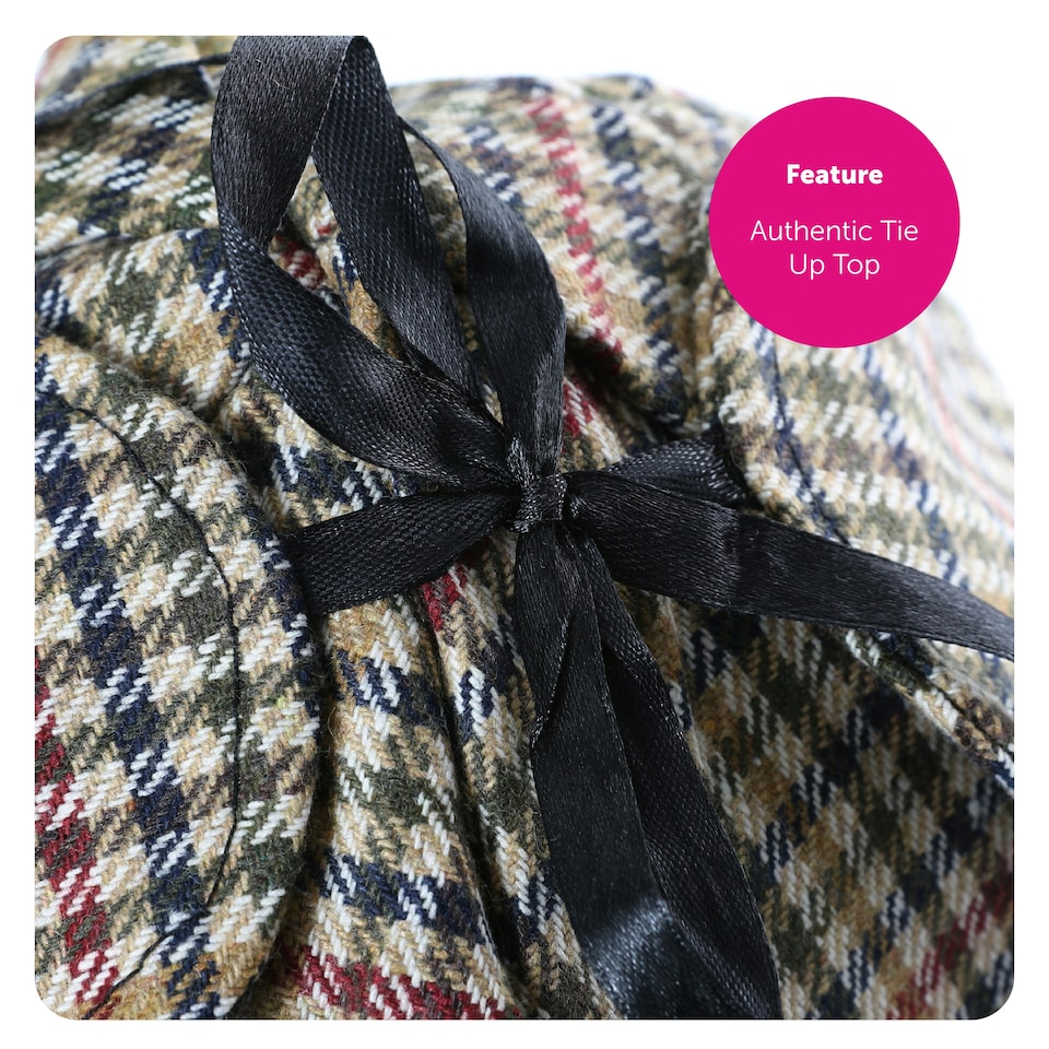image 1 of Victorian Detective Deerstalker Hat – Classic Sherlock Holmes Fancy Dress Accessory N/A | One Size