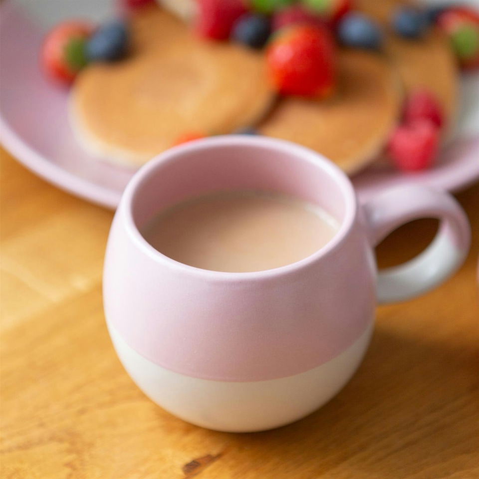 image 1 of Nicola Spring Dipped Stoneware Sphere Mugs - 340ml - Dusty Pink - Pack of 4 Pink