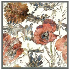 Watercolour flower print (Picture Frame) Grey | S