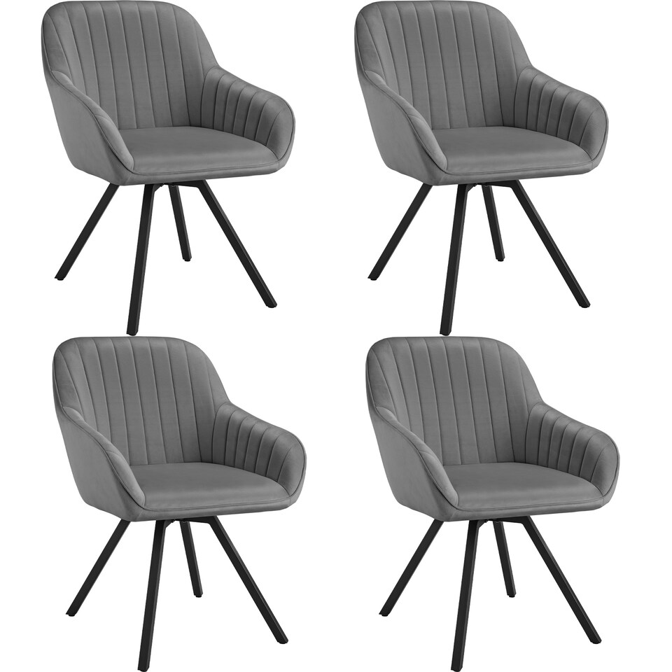 image 1 of Lounge Armchair Living Room Accent Chair 360 Swivel Slim Steel Legs Velvet Fabric | Grey | grey | 4