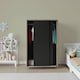 image 4 of URBNLIVING 2 Sliding Door Wardrobe 120cm Freestanding Unit | Multi | Oak Carcass + Black Doors | 1