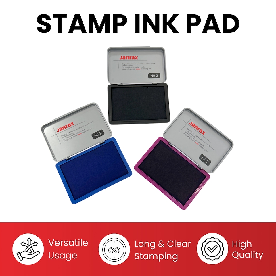 image 1 of Purple Ink Stamp Pad 122 x 48mm – Long-Lasting Ink Pad for Clear, Consistent Impressions