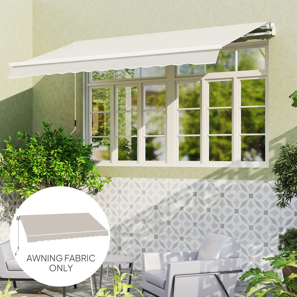image 1 of Outsunny Replacement Canopy for 3 x 2.5 m Awning (Fabric Only) Cream | Cream
