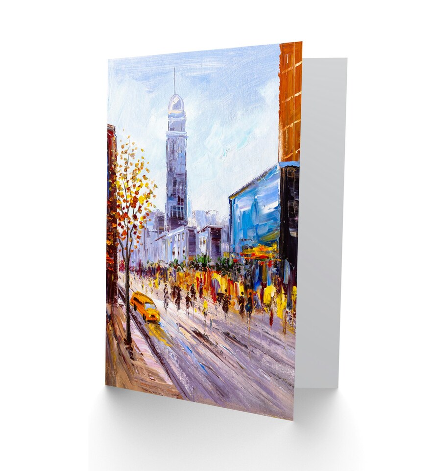 image 1 of New York Cityscape Art Blank Just to Say Card