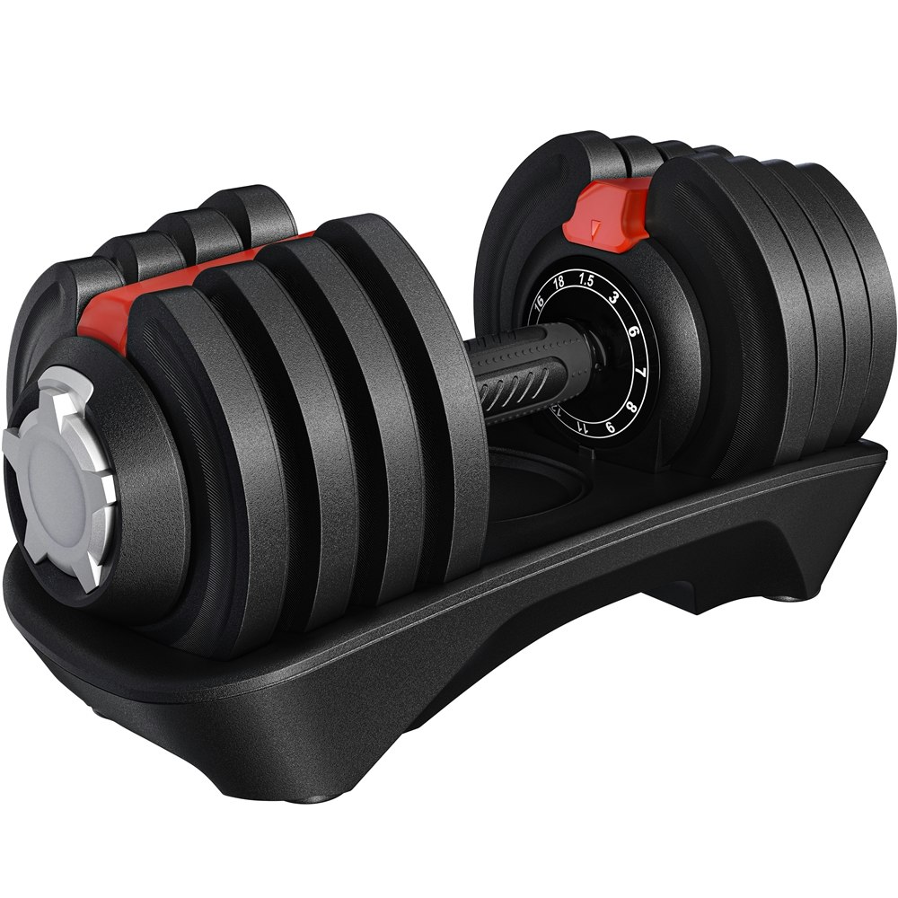 Yaheetech 12-in-1 Adjustable Dumbbell Weight Black