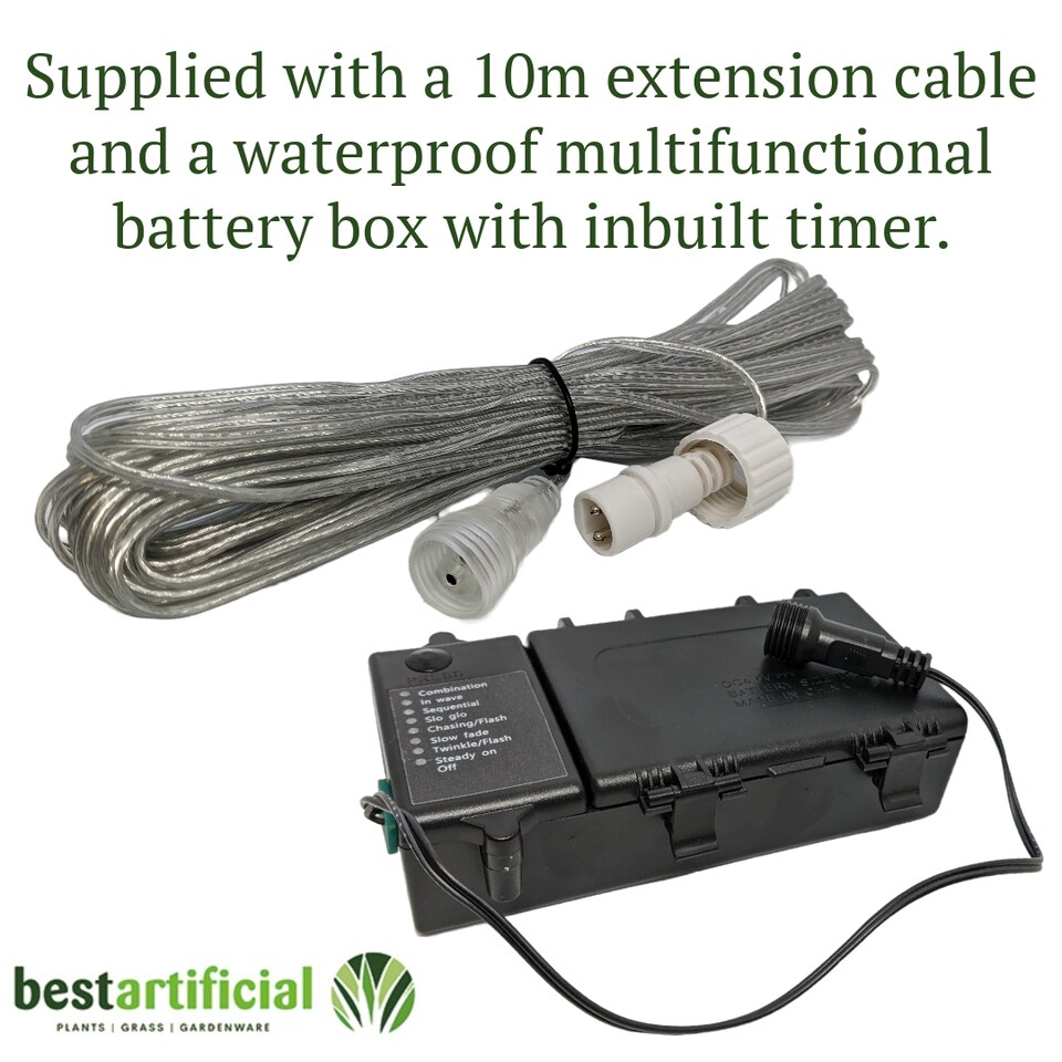 image 1 of Multi-Coloured with Clear Cable Connectable Outdoor Garden Party Waterproof LED String Lights (100 LED's (10m), Battery Box)
