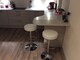 image 5 of Semplice Breakfast Bar Stool, Chrome Footrest, Height Adjustable Swivel Gas Lift, Home Bar & Kitchen Faux-Leather Barstool, White