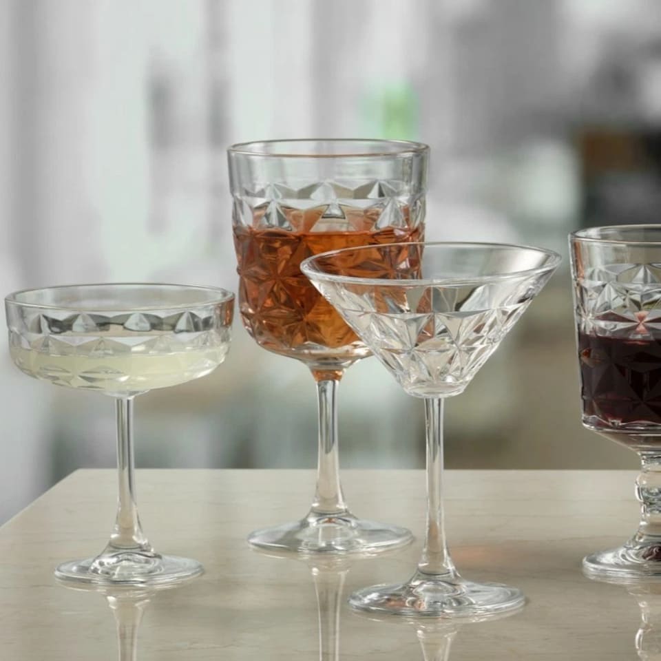 image 1 of 490ml Long Stemmed Cocktail Gin Beer Drinking Glasses Party | Clear | 8 Glasses