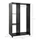 image 3 of HOMCOM Rolling Open Wardrobe Hanging Rail Storage Shelves