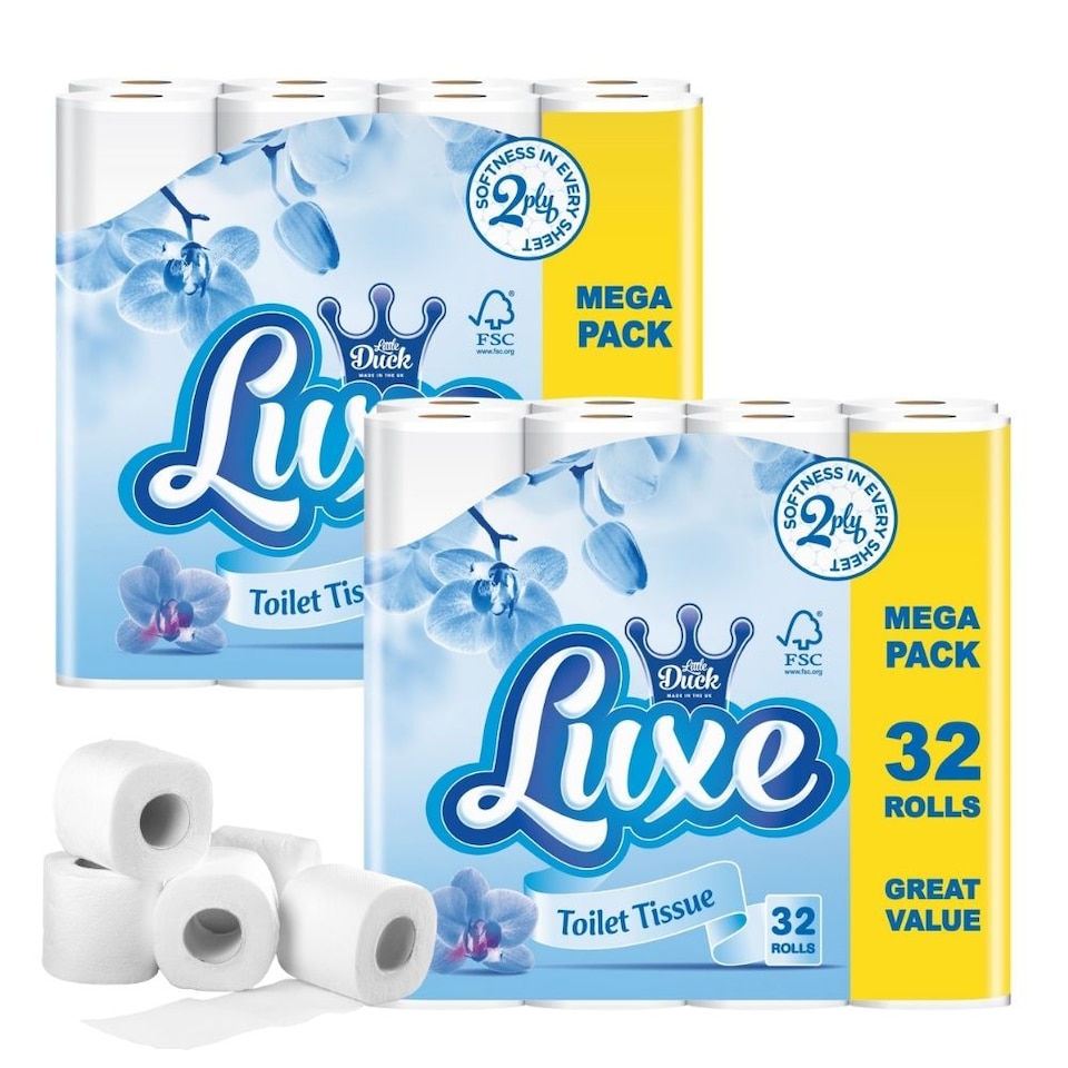 image 1 of Luxe Mega 32 Pack 2-Ply Toilet Tissue | White | 2 - White | 2 Mega Pack | 2