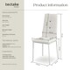 image 6 of Dining Chair Set - high backrest, slim steel legs & rhinestone highlights - Set of 4 White