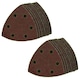 image 1 of 90mm Triangular Sanding Abrasive Discs Pads Hook Loop Backing Mixed Grit 100pk