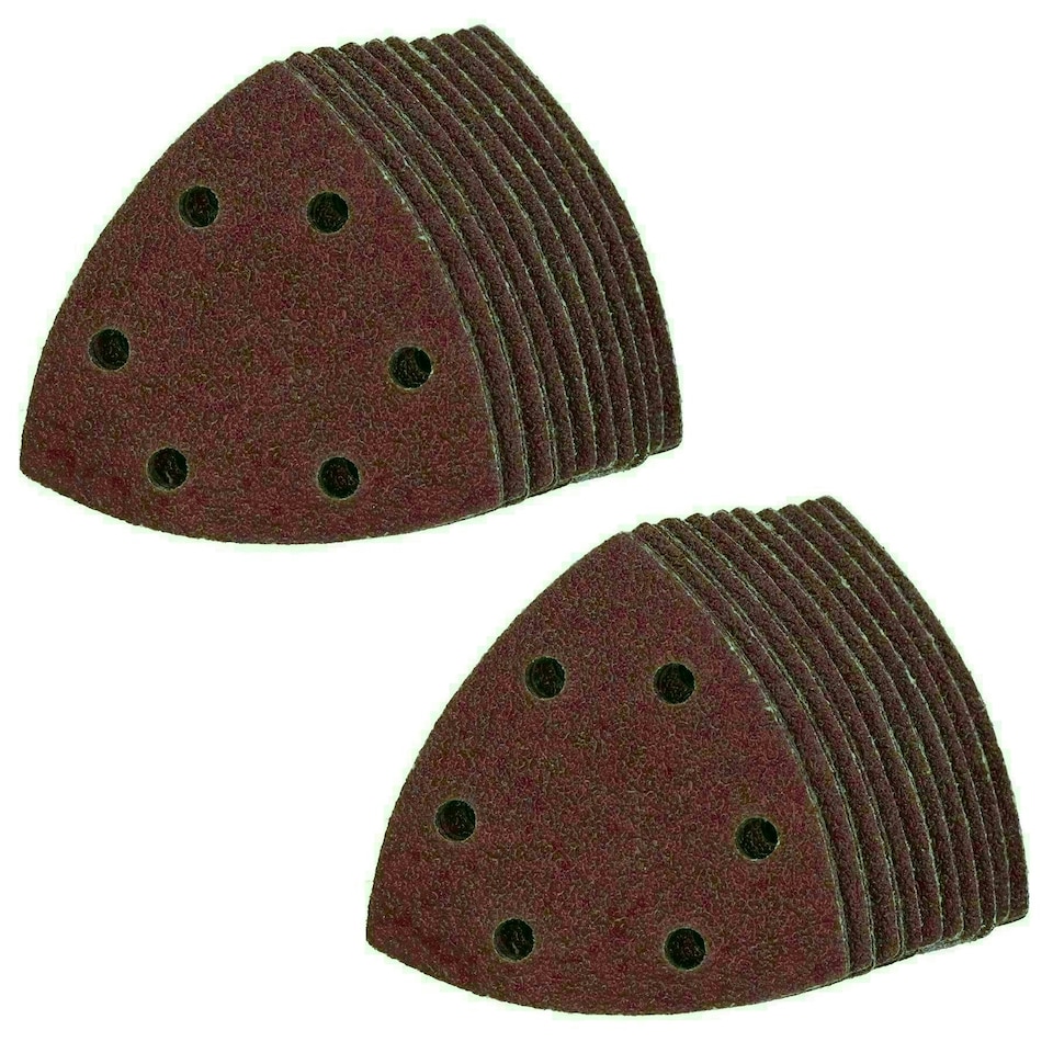 image 1 of 90mm Triangular Sanding Abrasive Discs Pads Hook Loop Backing Mixed Grit 100pk