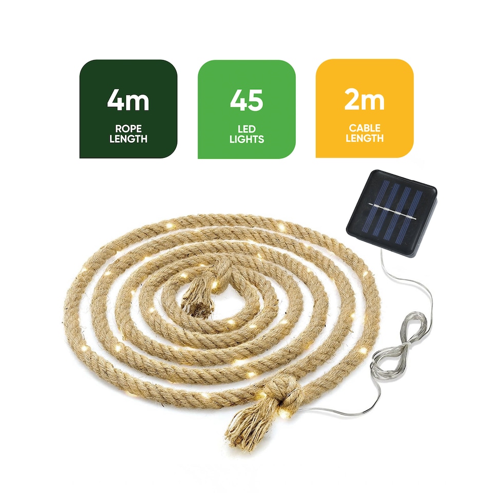 image 1 of Gardenwize 4m Solar Rope String Lights Outdoor