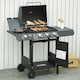 image 2 of Outsunny Deluxe Gas Barbecue Grill 3+1 Burner Garden BBQ w/ Large Cooking Area