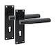 image 3 of Golden Grace Victorian T-Bar Linear Design Lock Door Handle Set Matt Black Finish with 3 Lever Lock - 150mm