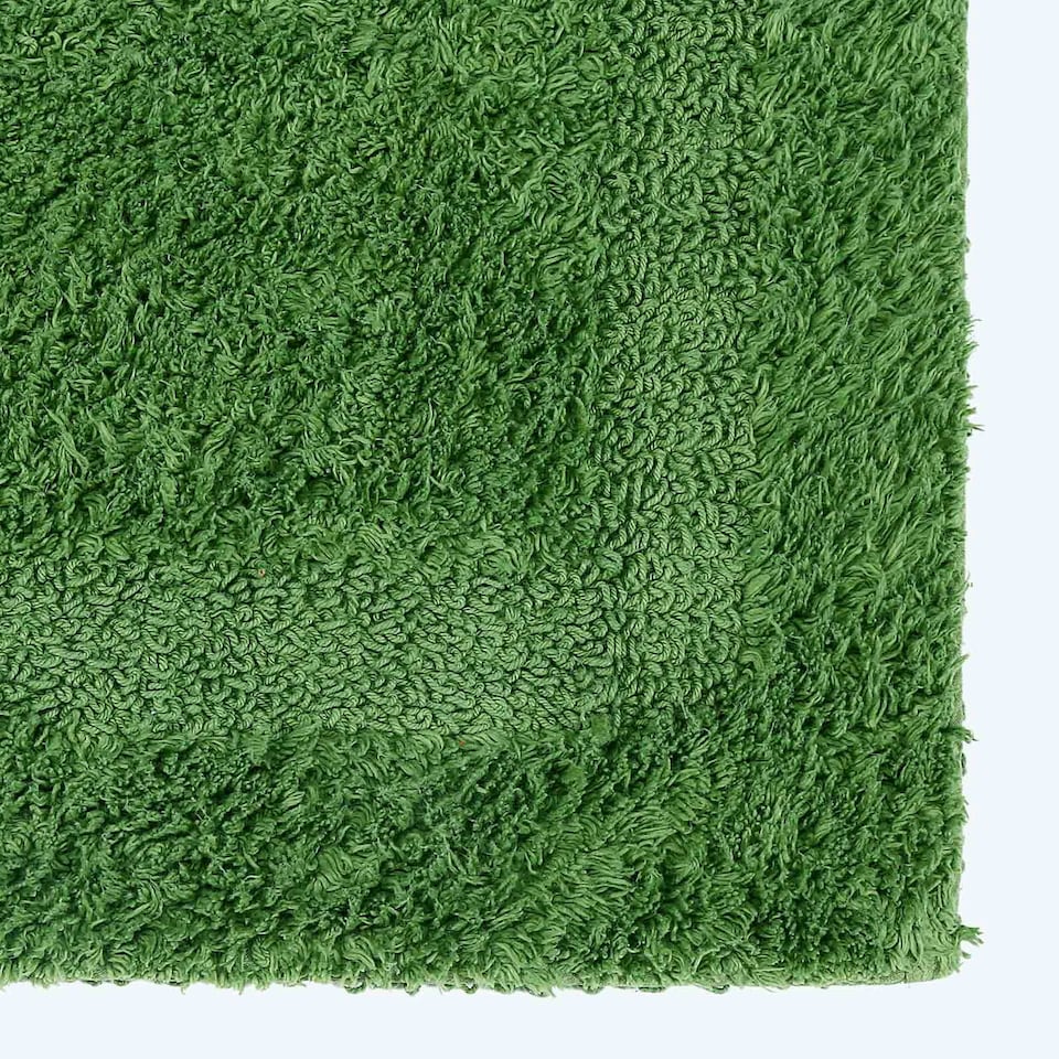 image 1 of Homescapes Luxury Reversible Cotton Bath Mat - Bottle Green Green
