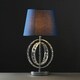 image 3 of ValueLights Rothwell Silver Table Lamp Blue Shade