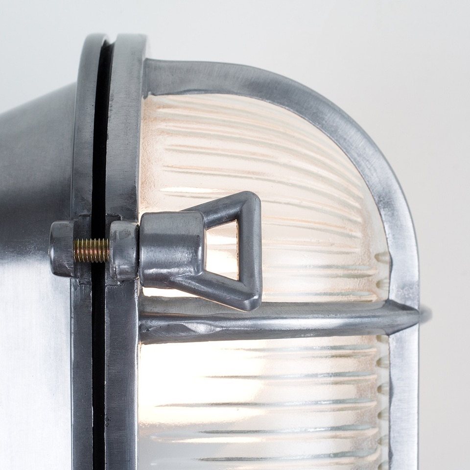 image 1 of ValueLights Bow Nautical Brushed Chrome Bulkhead Light & Bulb | Chrome