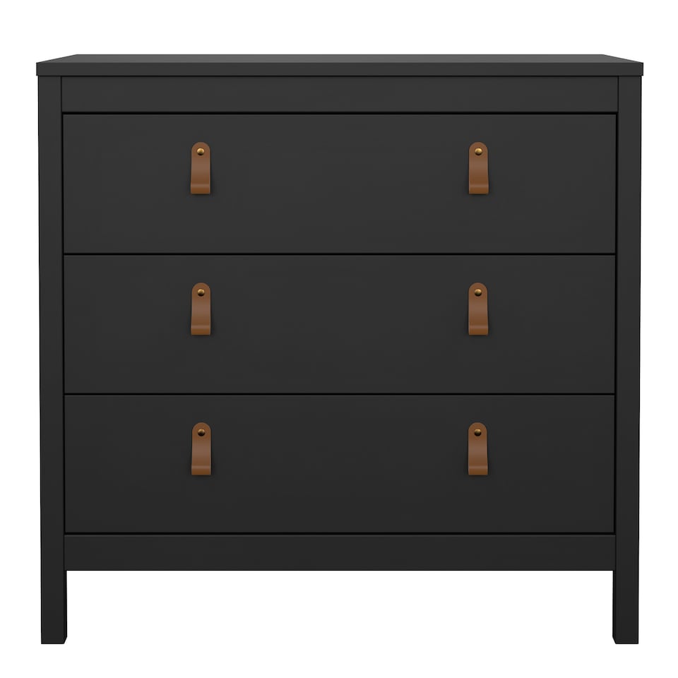 image 1 of Barcelona Chest 3 Drawers in Matt Black