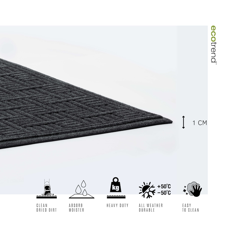 image 1 of Heavy Duty Commercial Entrance Mat 150cm x 90cm Black
