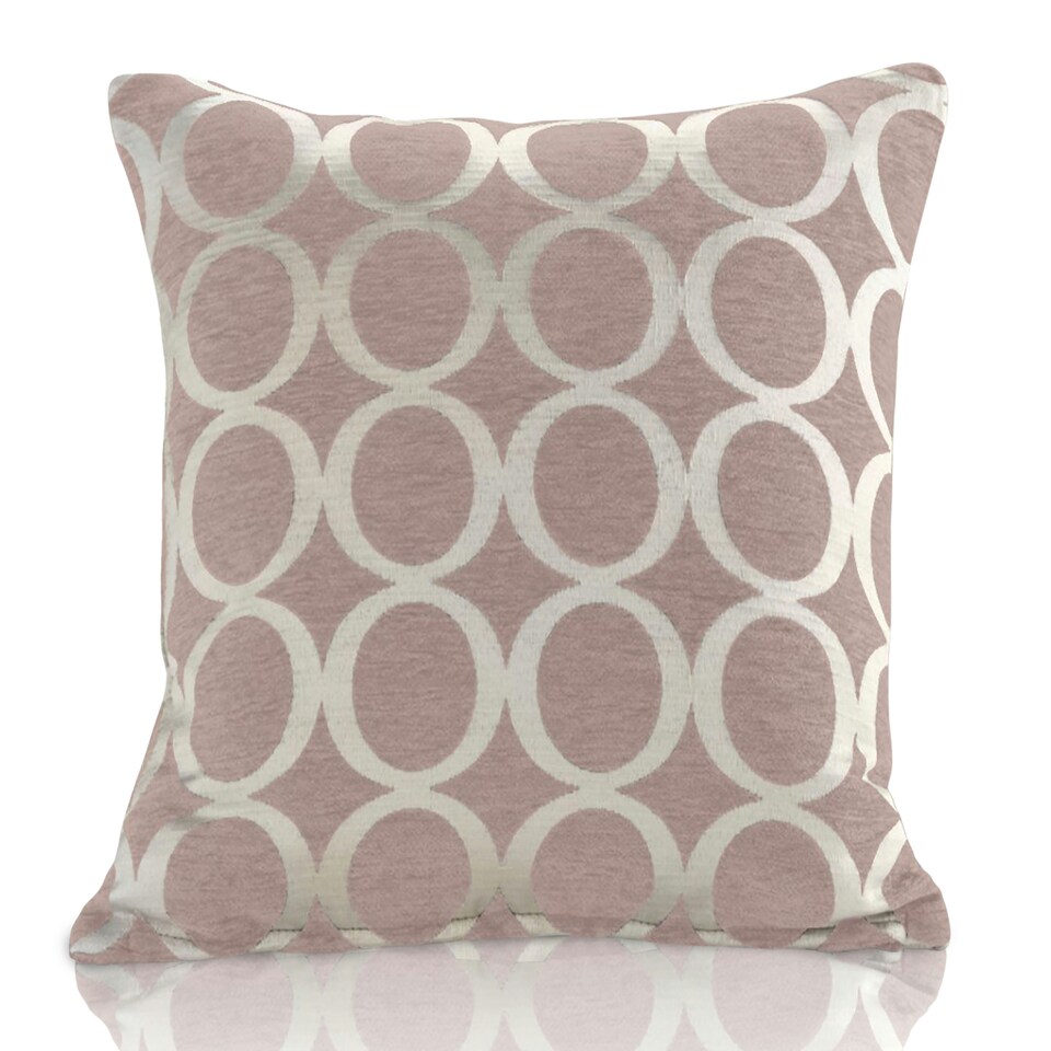 image 1 of Geometric O Chenille 45cm x 45cm Blush Cushion Set of 4 | Pink | Cream | 45cm x 45cm x 10cm | 4