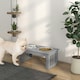 image 2 of PawHut Raised Dog Bowls Pet Feeder Raised Elevated Stainless Steel Food Grey