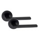 image 4 of Golden Grace 6 Pairs Leon Design Door Handles on Round Rose in Matt Black Finish with 2.5" Tubular Latch - 52mm Diameter Black