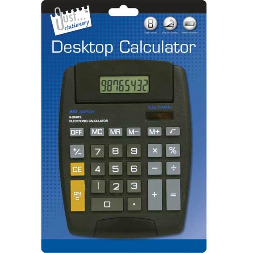image 1 of Just Stationery 144x190mm Pop Up Display Desk Calculator