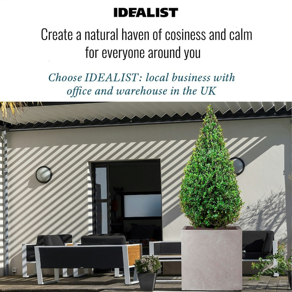 image 1 of Square Box Grey Light Concrete Garden Planter H60 L60 W60 cm, 216 ltrs Cap.