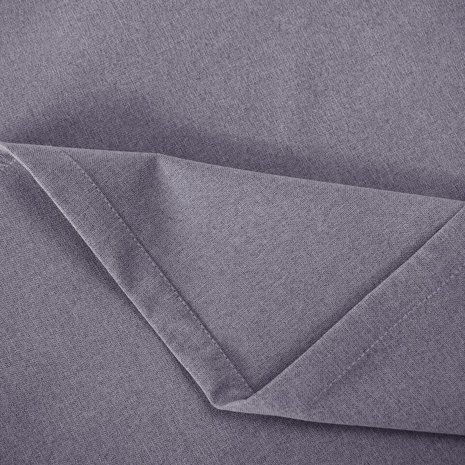 image 1 of Purple Mauve Linen Blackout Eyelet Curtains - 46x54 Inch Drop 2 Panel Purple