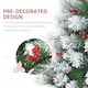image 4 of HOMCOM Indoor Christmas Tree Artificial Berry mas Decoration with Metal Stand and 184 Tips (5FT(150CM))
