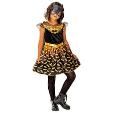 DC Comics Girls Deluxe Batgirl Costume Dress - Black - 7-8 Years 7