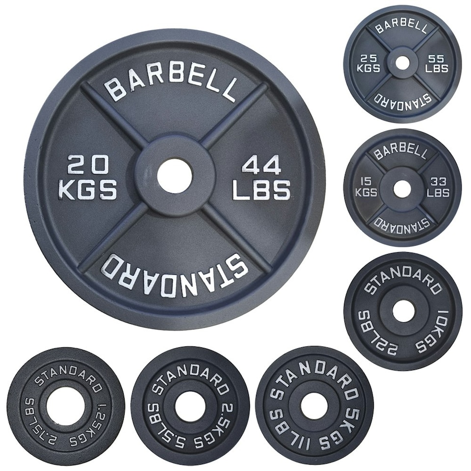 image 1 of Northern Olympic Cast Iron Plates Pair - 25Kg x 2
