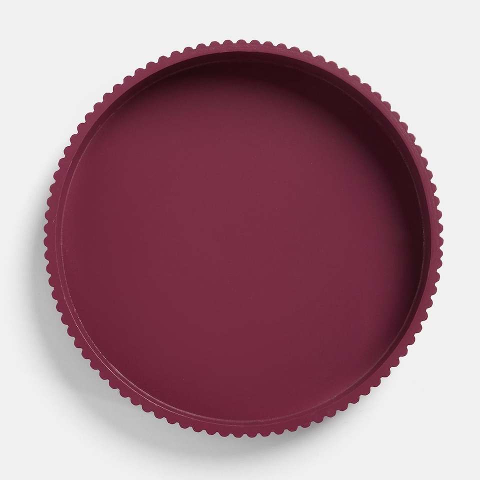 image 1 of OHS Ribbed Round Decorative Tray Table Organiser Countertop Storage