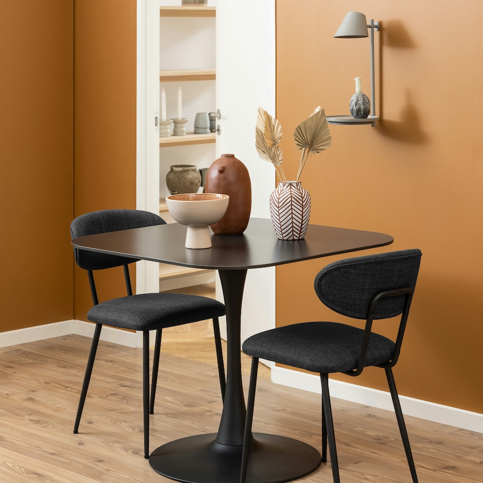 image 1 of Malta Ceramic Square Dining Table Black