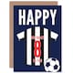 image 1 of Football Strip Kit White Striped Top Age 8 Year Old Child Kids 8th Birthday Card