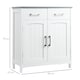 image 5 of kleankin Freestanding Bathroom Cabinet, Storage Cupboard with 2 Drawers, Double Doors, Adjustable Shelf, White