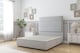 image 1 of Sloomy Texas Silver Plush Divan Bed Base No Drawers With 54 Inch Floor Standing Headboard | Silver | Silver | King | 1
