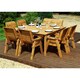 image 4 of Traditional Eight Seater Table Set with 6 x Chair Cushion, 1 x Bench Cushion, 1 x Burgundy Parasol & Base & Cushion Storage Bag