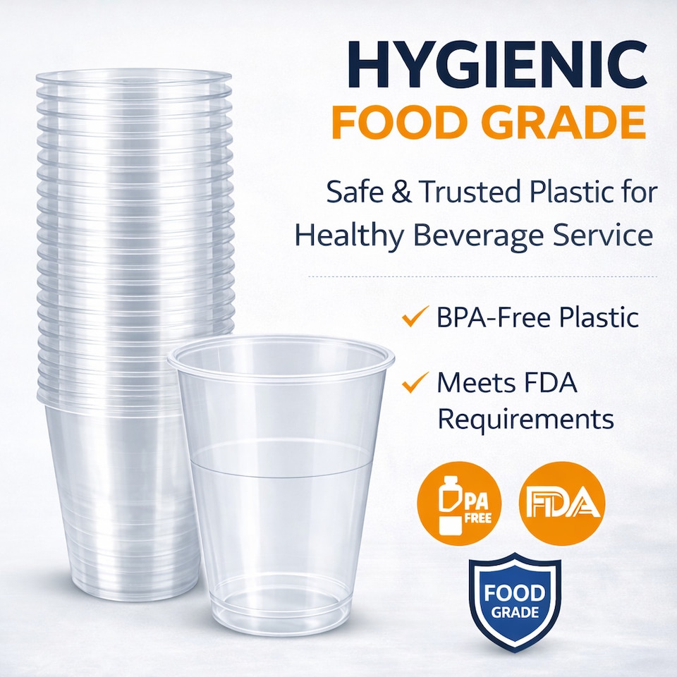 image 1 of Hero Disposable Half Pint Cups Polypropylene Tumblers Plastic Cups, Food Grade Cold Drink Cups with Rolled Rim, UKCA Marked, Lined Accurate Half Pint Measures, Recyclable Clear Party Cups | Clear | Clear | 150